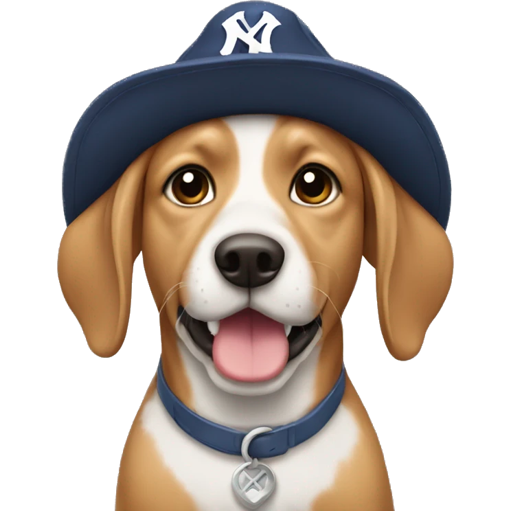 Dog with yankee hat emoji