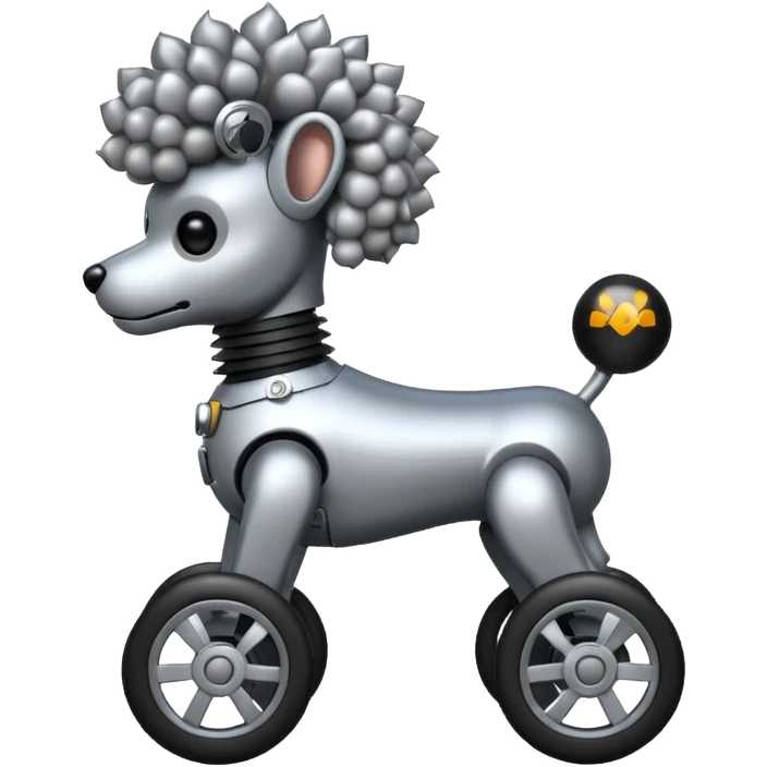 Stylish Military Robot poodle dog with wheels  emoji