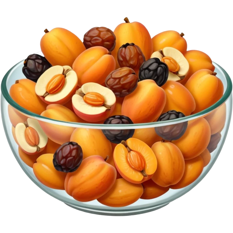 a bowl of dried fruit, simple, clear emoji