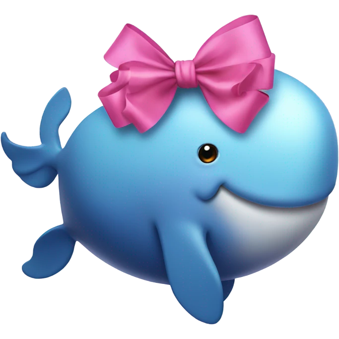 fat whale wearing a bow on head emoji