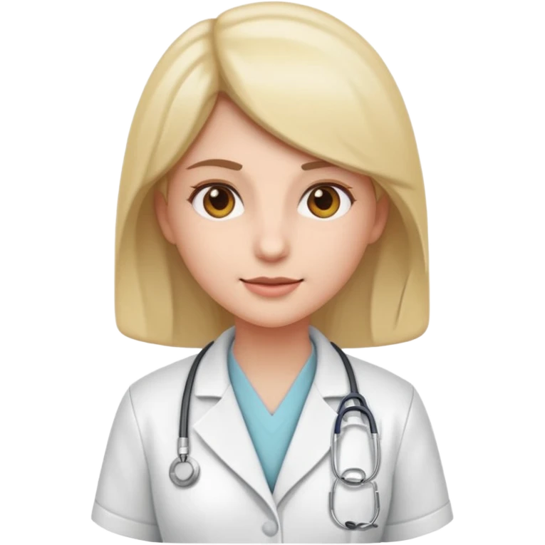 Depict a nurse in a white coat, with a light expression and the soft detail typical of modern emojis. The scene should have a clean look, with subtle shadows and smooth outlines, maintaining the 3D cartoon style used in iOS emojis. Keep it consistent with the emoji style. emoji
