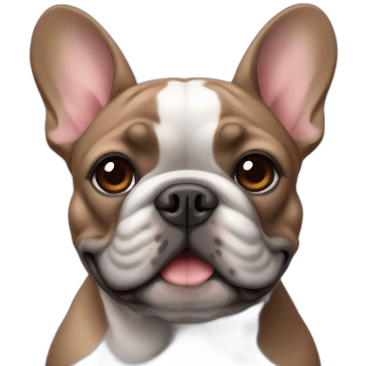 Red fat french bulldog with gray fur emoji