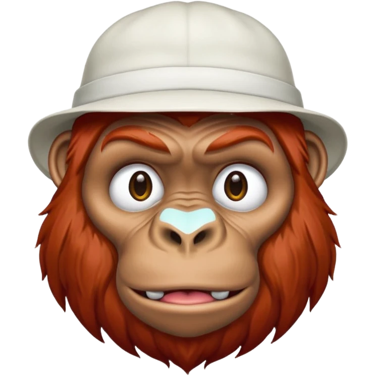 red haired gorilla with white hat emoji