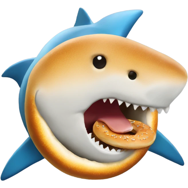 Shark eating a bagel  emoji