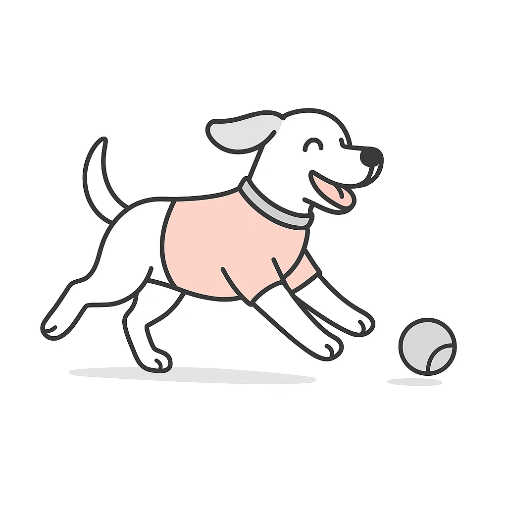 happy dog running after ball emoji