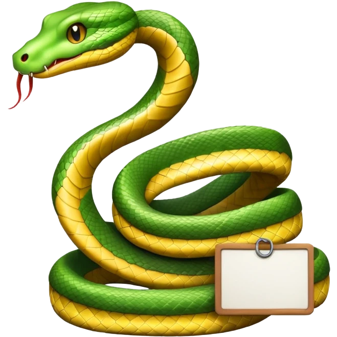 Snake holding blank sign emoji