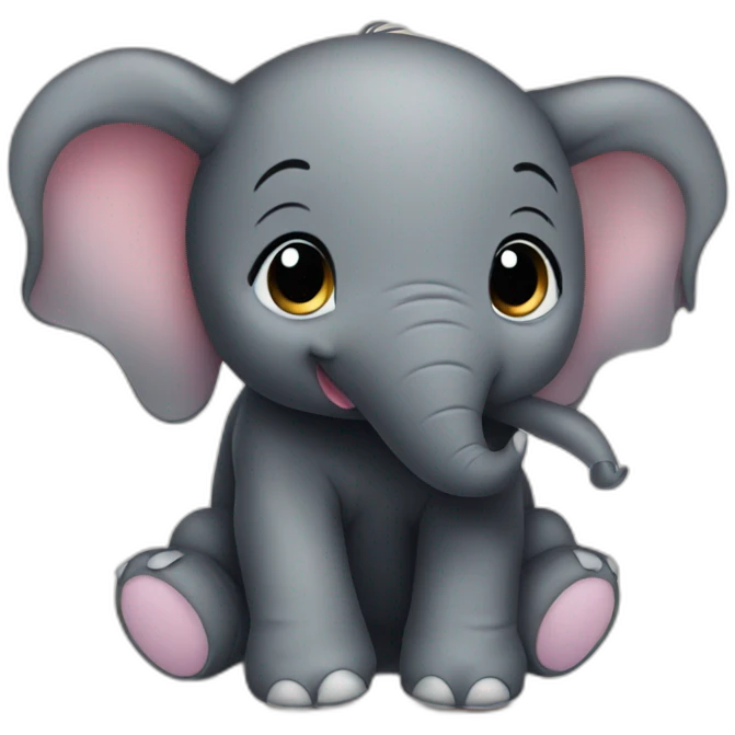 cute black baby elephant emoji