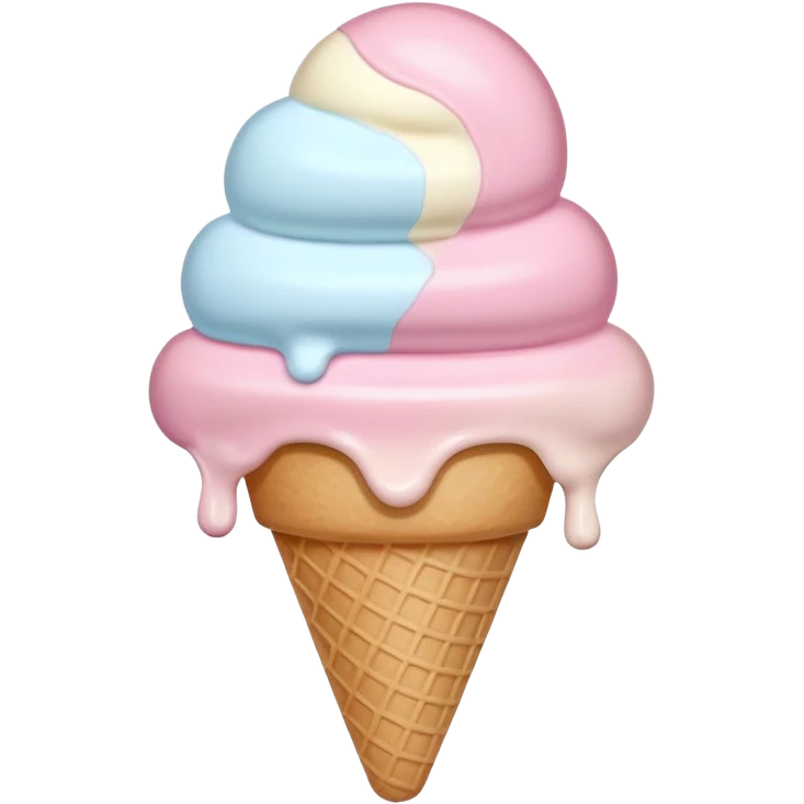 pastel heart with a soft pastel ice cream emoji