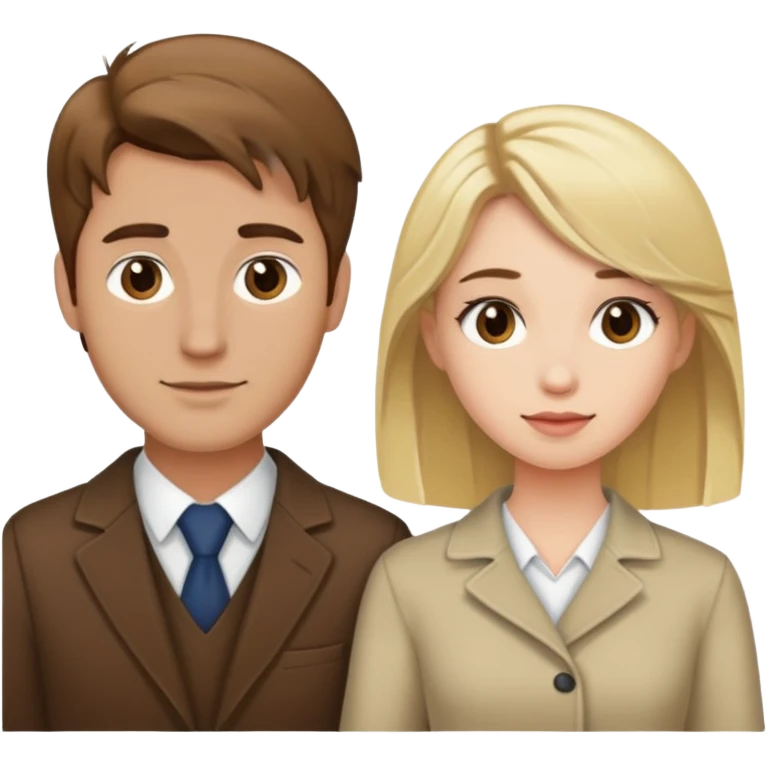 Brown hair man and blonde hair girl couple  emoji