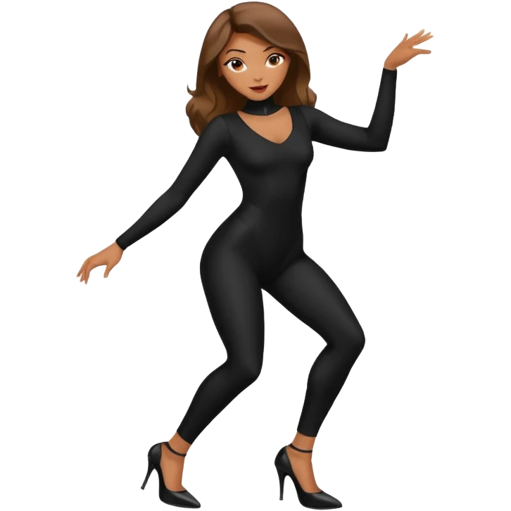 girl dancing in high heels in bodysuit emoji