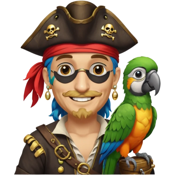 pirate and parrot emoji
