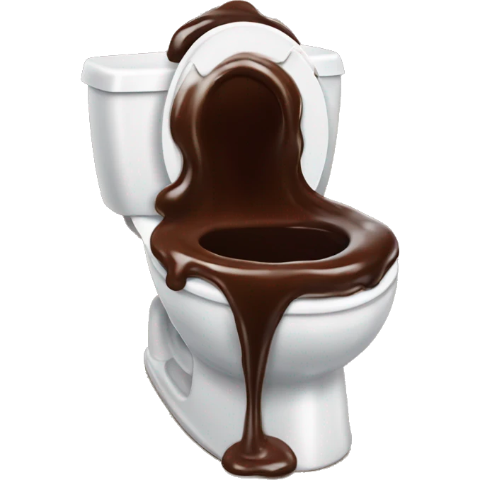 Chocolate syrup overflowing the potty emoji