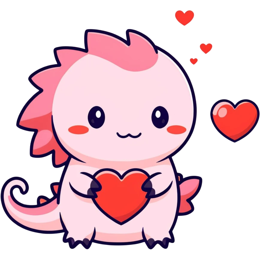Axolotl heart emoji