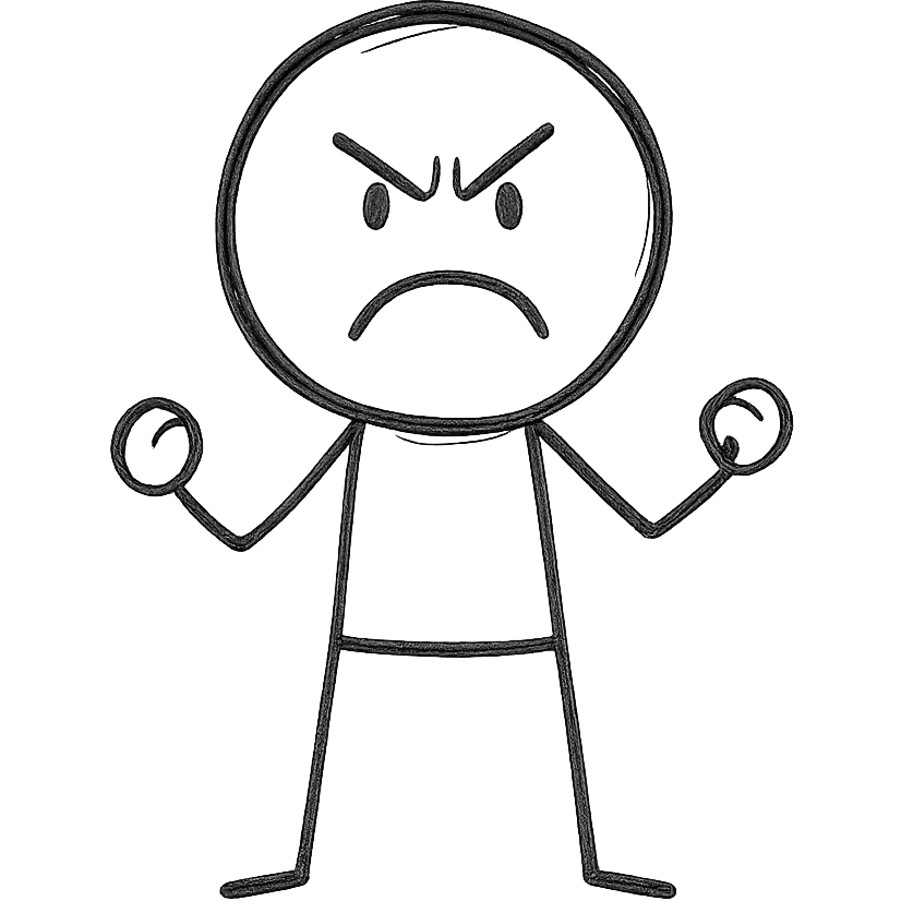 stick figure with a frustrated expression, simple lines, minimal details emoji