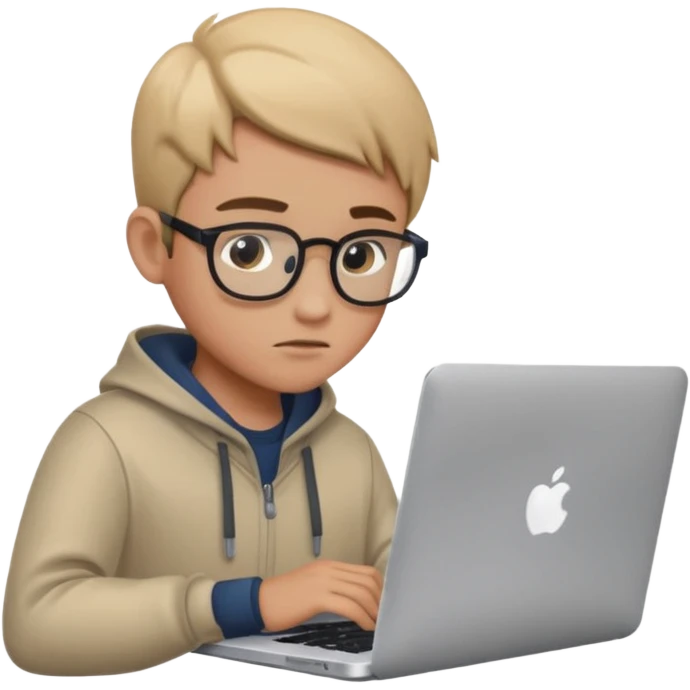 boy working in Macbook, he graphic designer emoji