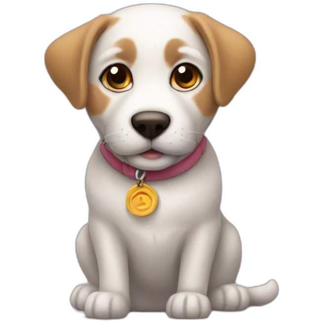 Un chat avec un chien emoji