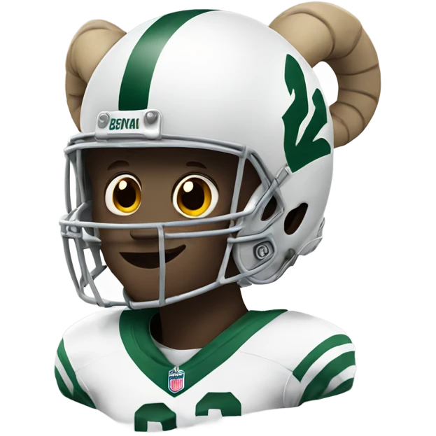 Ram wearing football helmet emoji