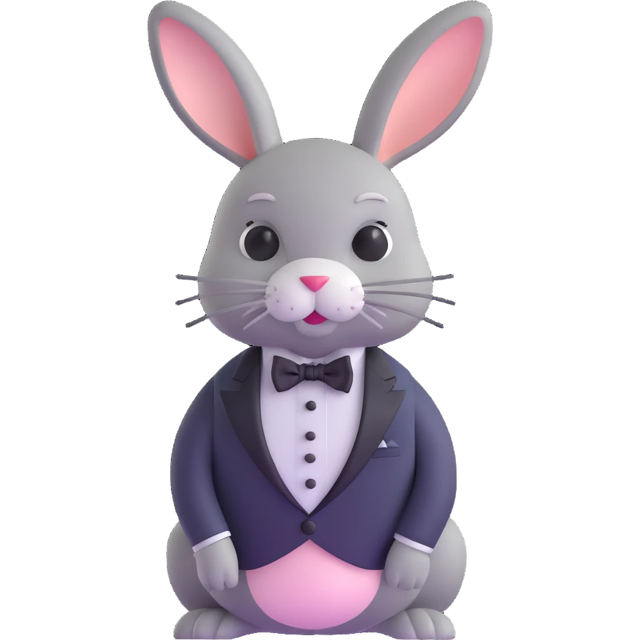 sophisticated bunny in tuxedo and bow tie emoji