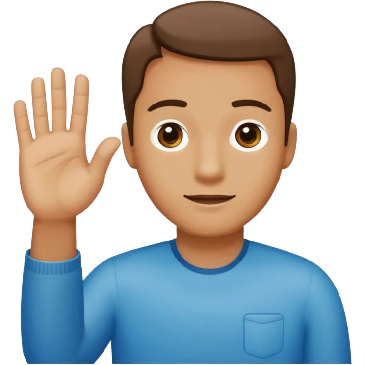Man holding hands to the side, above left hand floats the number 6, above right hand floats the number 7 emoji