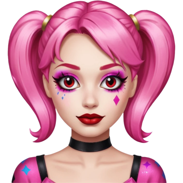 Glitter pink Harley Quinn emoji