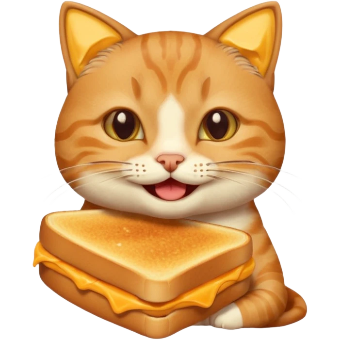 A vegan cat eating grilled cheese  emoji