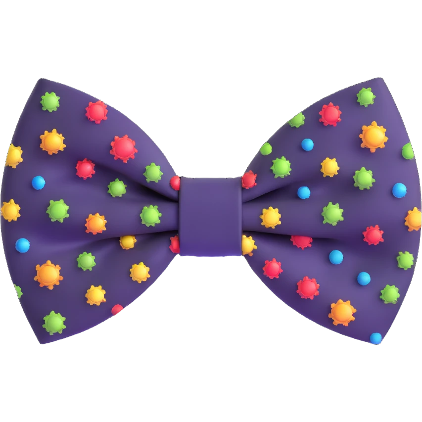 elegant bowtie with virus pattern emoji