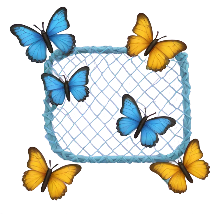 a net with butterflies emoji