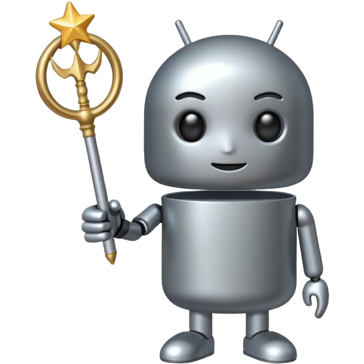 Android with magic wand emoji