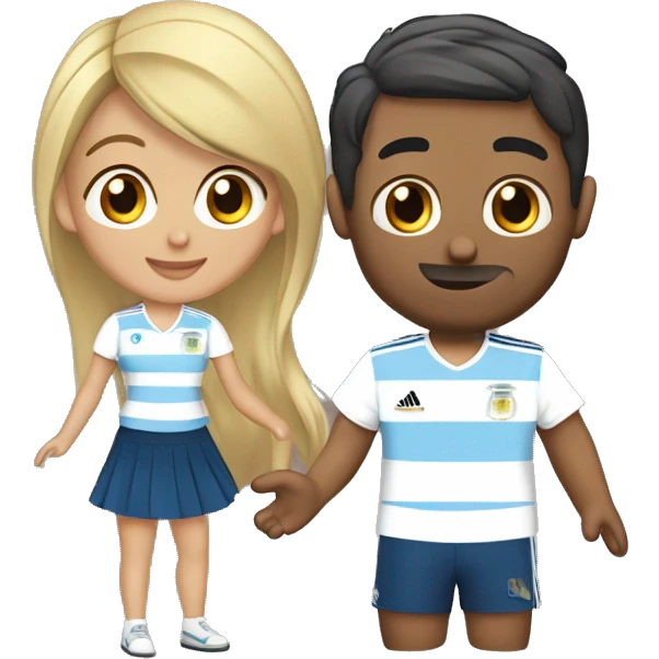Novio venezolano y novia argentina con las camisetas  emoji