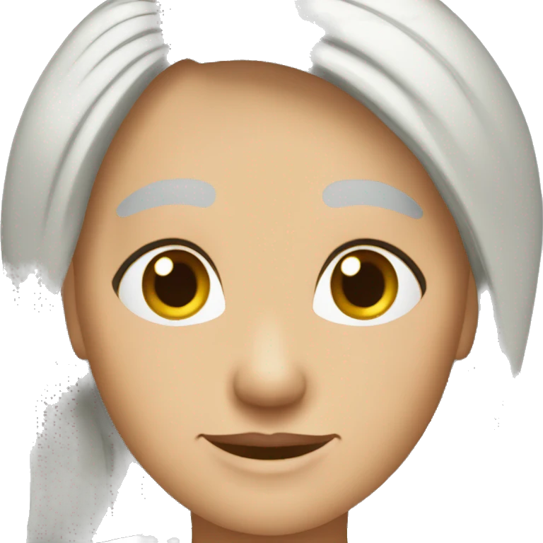 viejA DE cabello blanco recojido en moño emoji