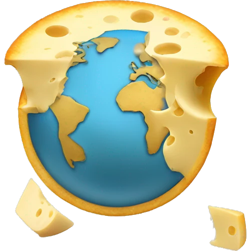 Cheese taking over the world emoji