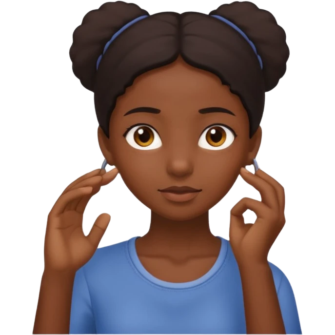 👧🏾👂🏾🤏🏾 tugging one ear emoji