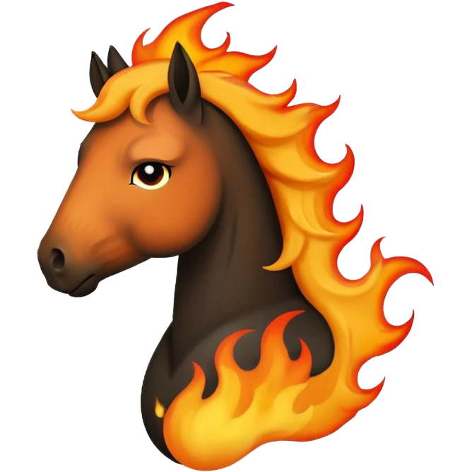 Sad fire horse emoji  emoji