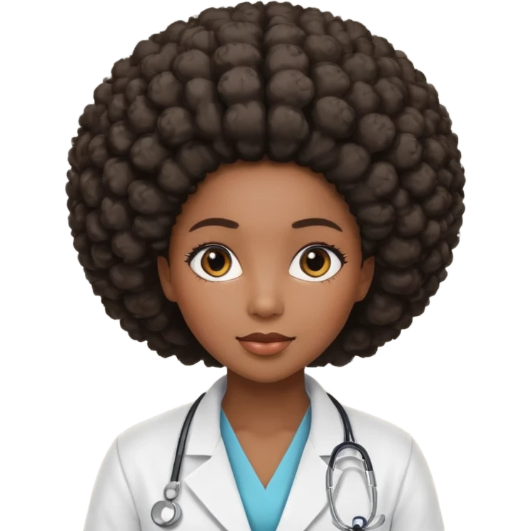 back female doctor with afro hairstypel emoji