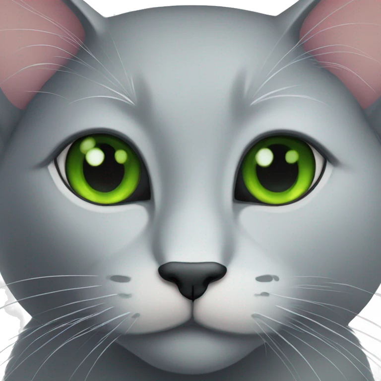 Black cat with green eyes emoji