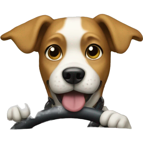 dog driving a car emoji