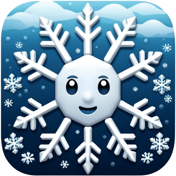 The stormy snowflake emoji