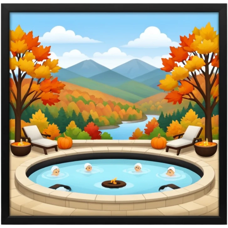 Fall spa day scenery  emoji