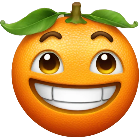 Tangerine with a smile emoji