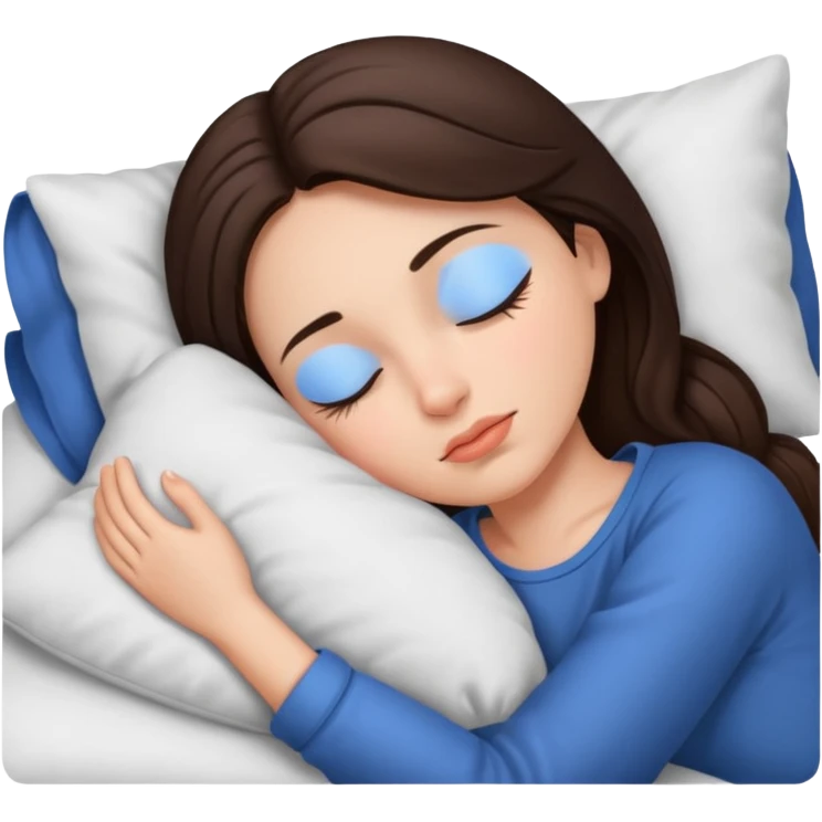 brunette girl sleeping emoji