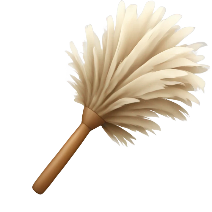 Feather duster white beige  emoji