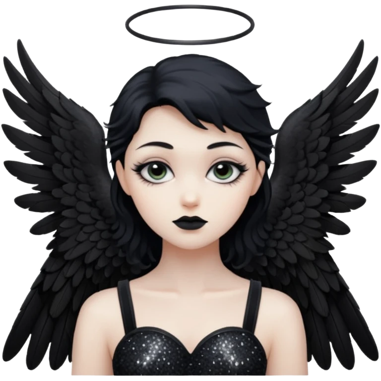 Glitter White Dark Angel emoji