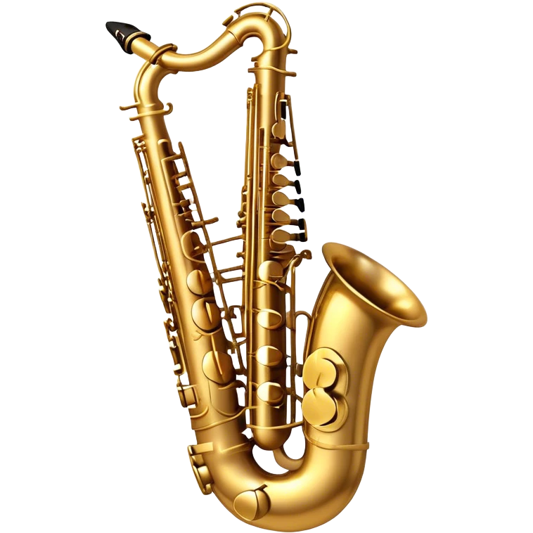 Cinematic Realistic Saxophone, smooth, curving brass body with a golden finish, soft reflections of warm light catching the details, a player’s fingers carefully pressing the keys, glowing with a jazzy, atmospheric charm. emoji