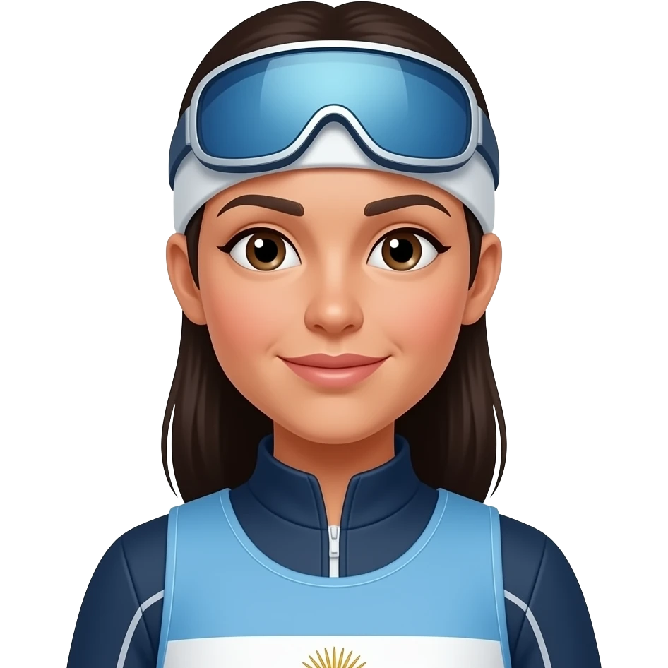 Argentinian lady dark hair Latina cross-country skier emoji