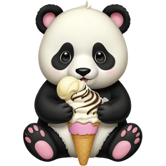 Panda eating ice cream emoji