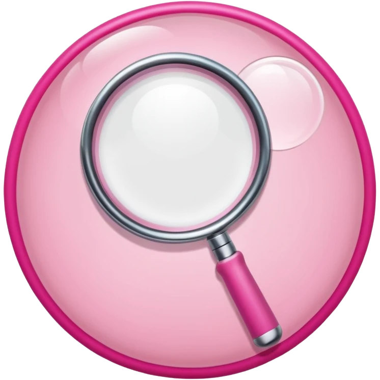 mix light pink dark pink and white girly internet circle with a magnifying glass emoji
