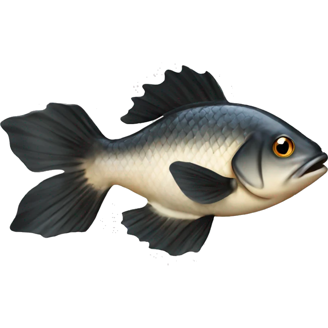 Fish black emoji