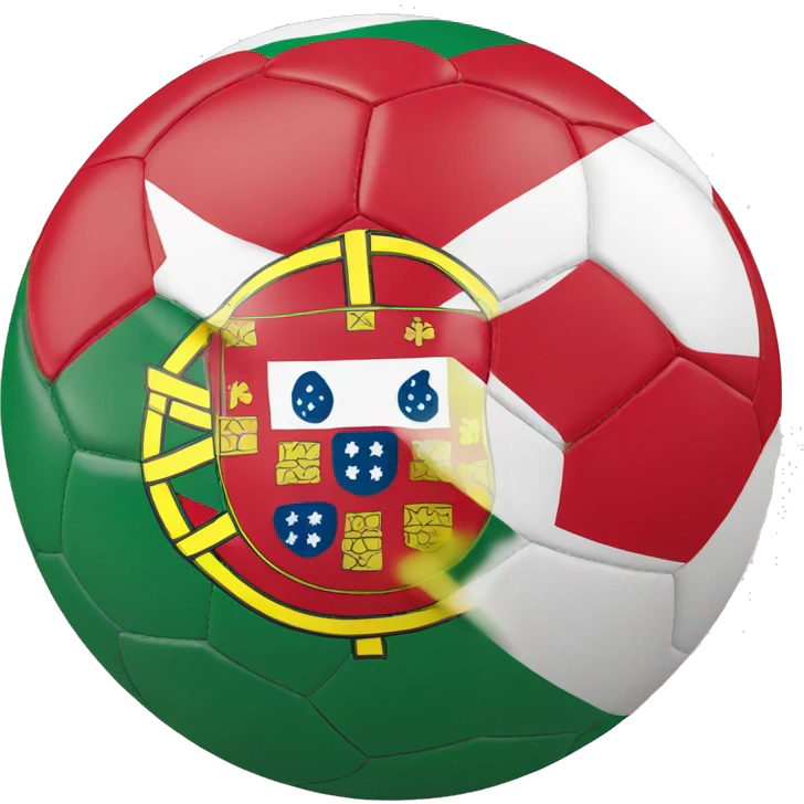 portugal flag with football ball in front of it emoji