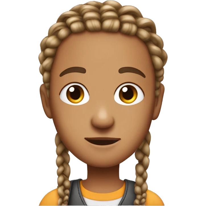 b￼lack kid with braids emoji