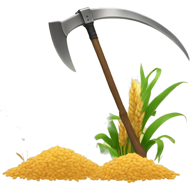 a scythe and wheat emoji